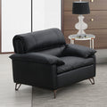 Acme LV03702 Eilene black top grain leather mid century modern accent chair