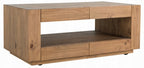 Acme LV03775 Harlan brown finish wood coffee table with 8 drawers rustic cube design