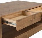 Acme LV03775 Harlan brown finish wood coffee table with 8 drawers rustic cube design