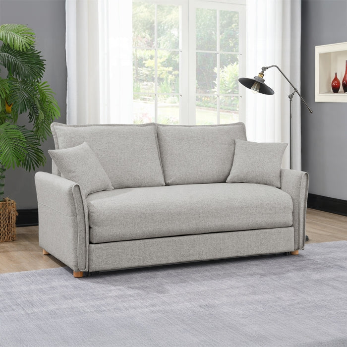 Acme LV03800 Oren grey chenille fabric sofa with fold out sleep area