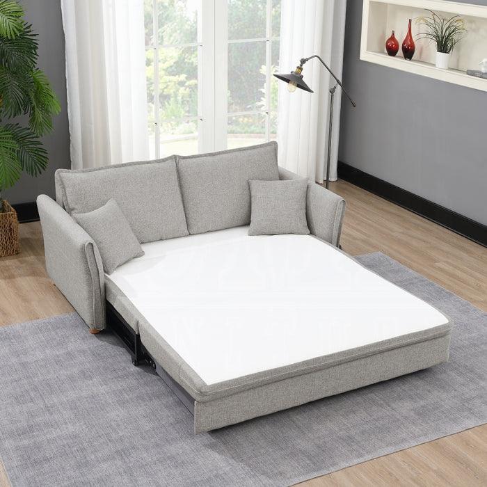 Acme LV03800 Oren grey chenille fabric sofa with fold out sleep area