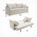 Acme LV03810 Elisea beige fabric sofa with fold out sleep area