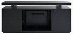 Acme LV03868 Black marbled mirror finish 59" TV stand with built in fireplace unit with remote