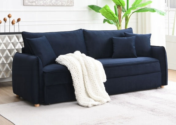 Acme LV03890 Irina blue velvet fabric sofa with fold out sleep area