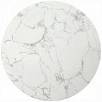 Acme LV03945  Clayten espresso finish wood 35" round marble top coffee table ribbed design and gold metal accents