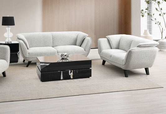 Acme LV04200-01 2 pc Nayeli light grey boucle fabric sofa and love seat set