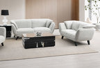 Acme LV04200-01 2 pc Nayeli light grey boucle fabric sofa and love seat set