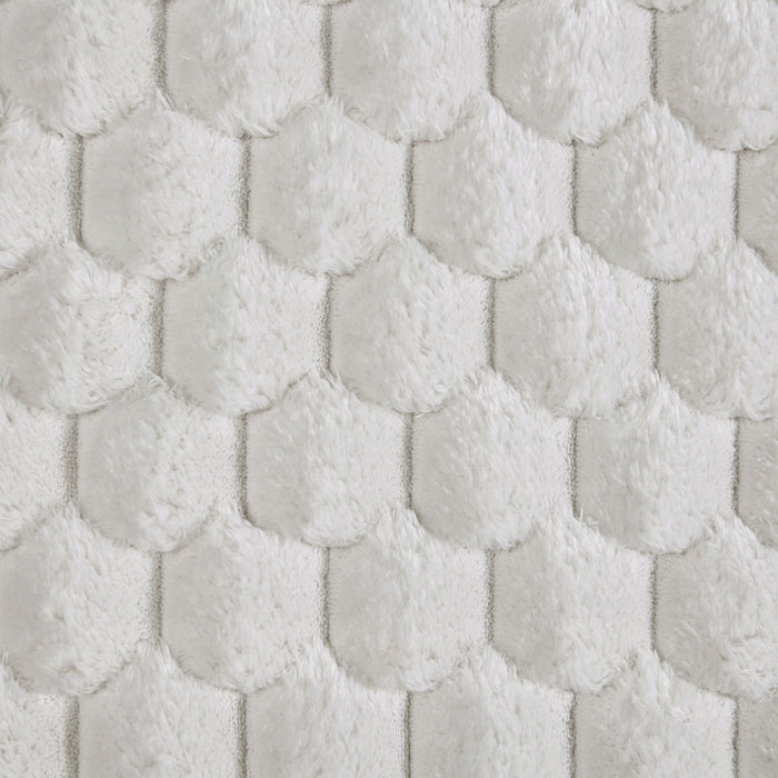 Acme LV04260 2 pc Manya ivory corduroy fabric 97" modern low rise sectional sofa with chaise and pillows