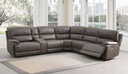 Acme LV04270 6 PC Kantu brown faux leather power motion sectional sofa with power adjustable headrests and cup console USB charging