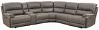 Acme LV04270 6 PC Kantu brown faux leather power motion sectional sofa with power adjustable headrests and cup console USB charging