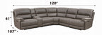 Acme LV04270 6 PC Kantu brown faux leather power motion sectional sofa with power adjustable headrests and cup console USB charging