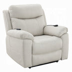 Acme LV04271 Chriki beige polished microfiber power lift recliner chair with heat and massage