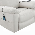 Acme LV04271 Chriki beige polished microfiber power lift recliner chair with heat and massage