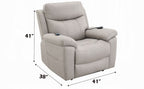 Acme LV04272 Chriki light grey polished microfiber power lift recliner chair with heat and massage