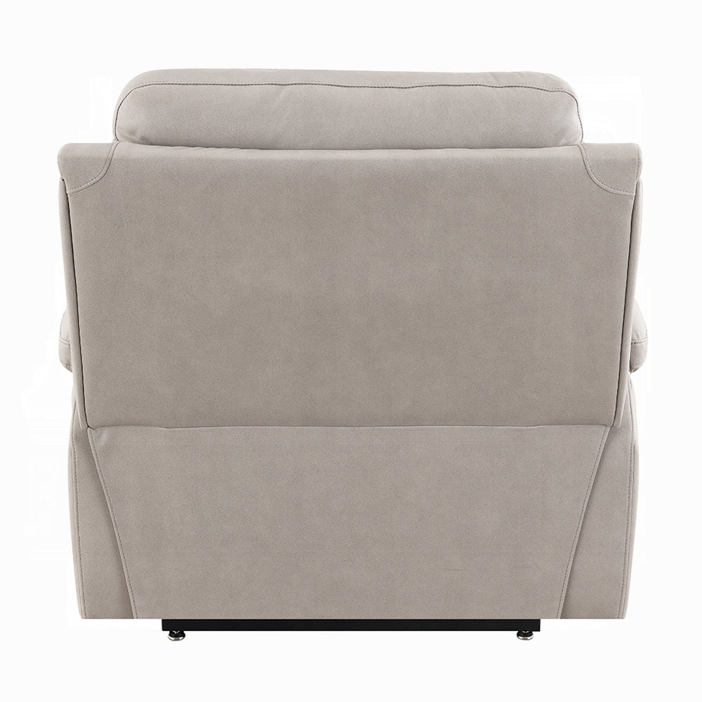 Acme LV04272 Chriki light grey polished microfiber power lift recliner chair with heat and massage