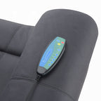 Acme LV04274 Domana dark blue polished microfiber power lift recliner chair with heat and massage