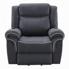 Acme LV04274 Domana dark blue polished microfiber power lift recliner chair with heat and massage