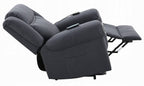 Acme LV04274 Domana dark blue polished microfiber power lift recliner chair with heat and massage