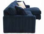 Acme LV04400 2 pc Breton blue corduroy fabric sectional sofa with chaise