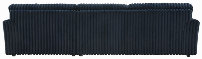 Acme LV04400 2 pc Breton blue corduroy fabric sectional sofa with chaise