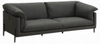 Acme LV04510-11 2 pc Tadi black top grain leather sofa and love seat set with feather down cushions