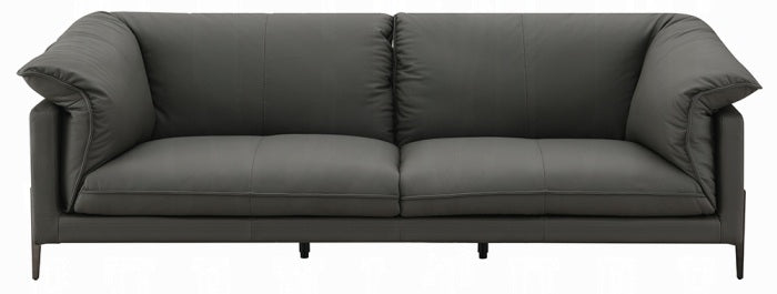 Acme LV04510-11 2 pc Tadi black top grain leather sofa and love seat set with feather down cushions