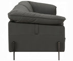 Acme LV04510-11 2 pc Tadi black top grain leather sofa and love seat set with feather down cushions