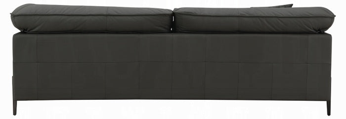 Acme LV04510-11 2 pc Tadi black top grain leather sofa and love seat set with feather down cushions