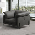 Acme LV04512  Tadi black top grain leather accent chair with feather down cushions
