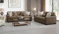 Acme LV04530-31 2 pc Darya brown suede fabric modern design sofa and love seat set square arms