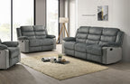 Acme LV04620-21 2 pc Lesley grey corduroy and velvet sofa and love seat set recliner ends