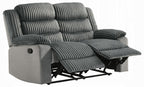 Acme LV04620-21 2 pc Lesley grey corduroy and velvet sofa and love seat set recliner ends