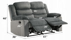 Acme LV04620-21 2 pc Lesley grey corduroy and velvet sofa and love seat set recliner ends