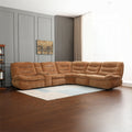 Acme LV04650 6 PC Emmy orange chenille fabric power motion sectional sofa with large seats cup console USB