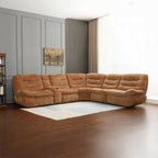 Acme LV04650 6 PC Emmy orange chenille fabric power motion sectional sofa with large seats cup console USB