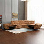 Acme LV04650 6 PC Emmy orange chenille fabric power motion sectional sofa with large seats cup console USB