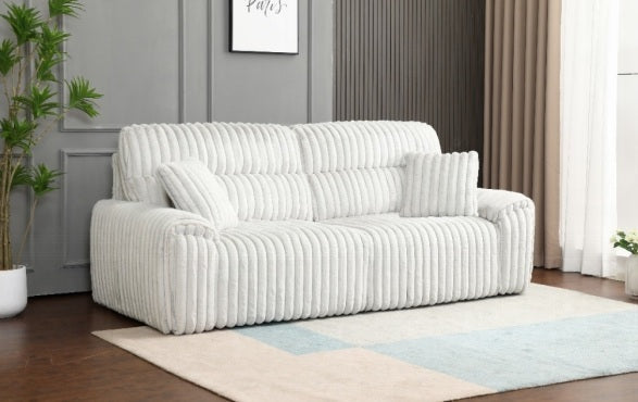 Acme LV04660 Jaya mondo grey corduroy power slide out sofa sleeper / chaise with fold out charging stations in arms