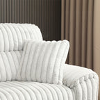 Acme LV04660 Jaya mondo grey corduroy power slide out sofa sleeper / chaise with fold out charging stations in arms