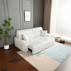 Acme LV04660 Jaya mondo grey corduroy power slide out sofa sleeper / chaise with fold out charging stations in arms