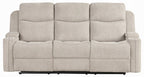 Acme LV04680-81 pc Galya light grey chenille sofa and love seat set motion recliner ends storage arms and cup console