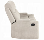 Acme LV04680-81 pc Galya light grey chenille sofa and love seat set motion recliner ends storage arms and cup console