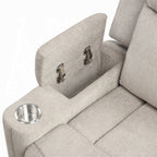 Acme LV04680-81 pc Galya light grey chenille sofa and love seat set motion recliner ends storage arms and cup console