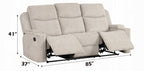 Acme LV04680-81 pc Galya light grey chenille sofa and love seat set motion recliner ends storage arms and cup console