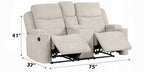 Acme LV04680-81 pc Galya light grey chenille sofa and love seat set motion recliner ends storage arms and cup console