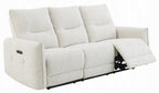 Acme LV04780-81 2 pc Lalisa cream chenille power motion recliner ends sofa and love seat set with USB plugs