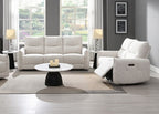 Acme LV04780-81 2 pc Lalisa cream chenille power motion recliner ends sofa and love seat set with USB plugs