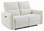 Acme LV04780-81 2 pc Lalisa cream chenille power motion recliner ends sofa and love seat set with USB plugs