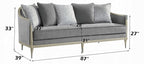 Acme LV04820-21 2 pc Fernando grey chenille fabric champagne finish wood sofa and love seat set