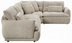 Acme LV04840 3 pc Jonina beige chenille fabric 127" modern low rise sectional sofa with chaise and pillows