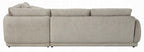 Acme LV04840 3 pc Jonina beige chenille fabric 127" modern low rise sectional sofa with chaise and pillows